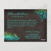 Salon Wellness-Center Floral Postcard Broschüre Postkarte (Rückseite)