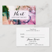 *~* Salon & Wellness-Center Fuschia Chic Abstrakt Terminkarte (Vorne/Hinten)