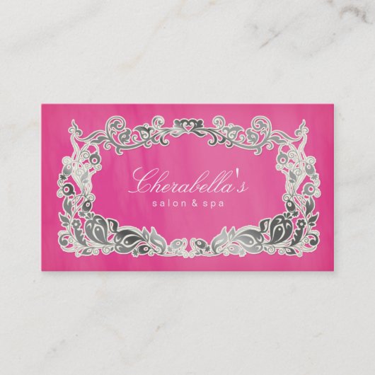 Salon-Wellness-Center-Geschäfts-Karten-rosa mit Visitenkarte (Vorderseite)