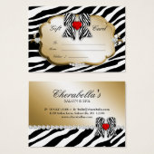 Salon Wellness-Center Gift Card Valentine Zebra Go (Vorne & Hinten)