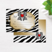 Salon Wellness-Center Gift Card Valentine Zebra Go (Schreibtisch)
