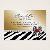 Salon Wellness-Center Gift Card Valentine Zebra Go (Rückseite)