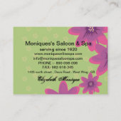 Salon/Wellness-Center Haarnageltechniker Schönheit Visitenkarte (Rückseite)
