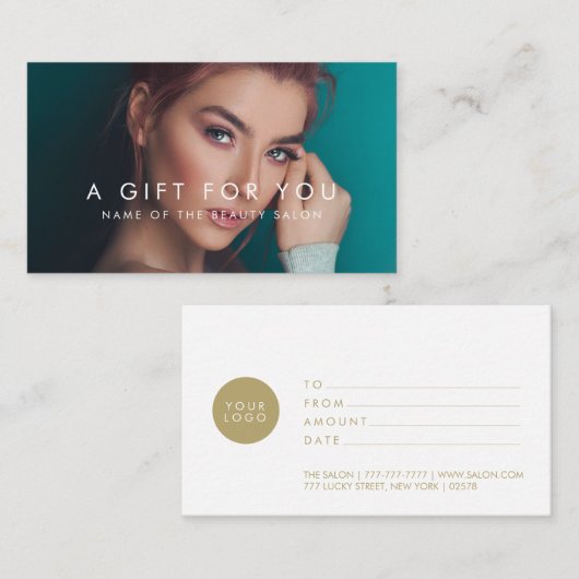 Salon Wellness-Center oder Minimalistische moderne Empfehlungskarte (Vorne/Hinten)