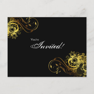 Salon Wellness-Center Postcard Einladung Gold Schm