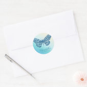Salon Wellness-Center Schmetterling Aufkleber blau (Umschlag)