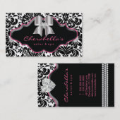 Salon Wellness-Center Schmuck Business Card Rosa D Visitenkarte (Vorne/Hinten)