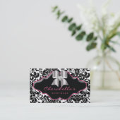 Salon Wellness-Center Schmuck Business Card Rosa D Visitenkarte (Stehend Vorderseite)