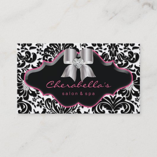Salon Wellness-Center Schmuck Business Card Rosa D Visitenkarte (Vorderseite)