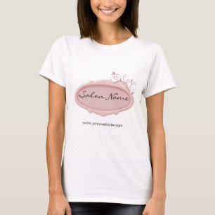 Salon-Wellness-Center-T-Shirt rosa Mit Blumenweiß T-Shirt