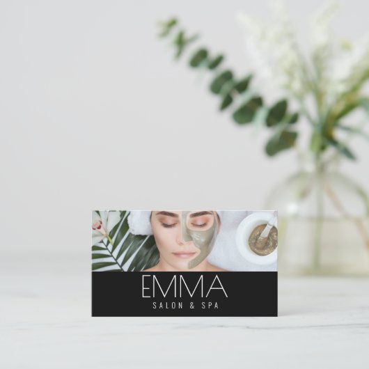 Salon & Wellness-Center Visitenkarte (Stehend Vorderseite)