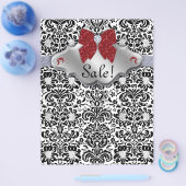 SALON Wellness-Center Xmas Flyer Floral Damask Red (Einzeln)