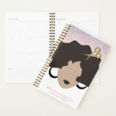 Salon Woman Brown Hair Imitate Gold Glitzer Beauty Planer (Anzeige)