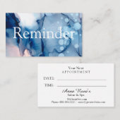 *~* Salonu. Wellness-Centerblauer Chic-abstraktes Terminkarte (Vorne/Hinten)