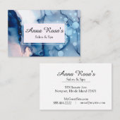 *~* Salonu. Wellness-Centerchic-abstraktes blaues Visitenkarte (Vorne/Hinten)
