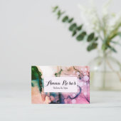 *~* Salonu. Wellness-CenterChic abstraktes Fuschia Visitenkarte (Stehend Vorderseite)