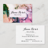*~* Salonu. Wellness-CenterChic abstraktes Fuschia Visitenkarte (Vorne/Hinten)