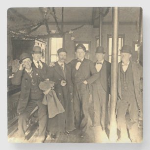 Saloon-Bar-Innenraum Männer Männerhöhle 1890er Fot Steinuntersetzer