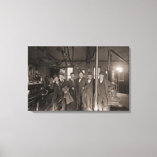 Saloon Bar Interior Men Man Cave 1890er Foto Pub Leinwanddruck (Vorderseite)