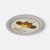 Saloon Birthday Wild West Party Boys Cowboy Theme  Pappteller (Schrägansicht)