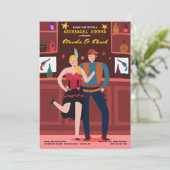 Saloon Couple Einladung (Stehend Vorderseite)