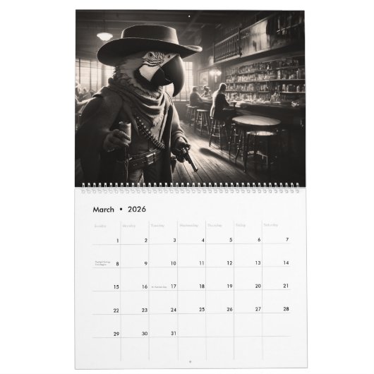 Saloon Safari Kalender (Mär 2026)