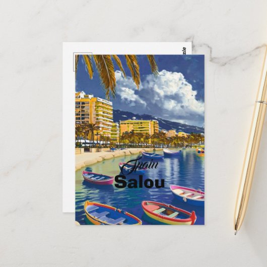 Salou Spanien Reise Postkarten Kunst, Spanien Reis (Vorderseite/Rückseite Beispiel)