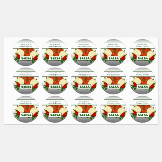 Salsa Canning Custom Food Label Etiketten (Blatt)