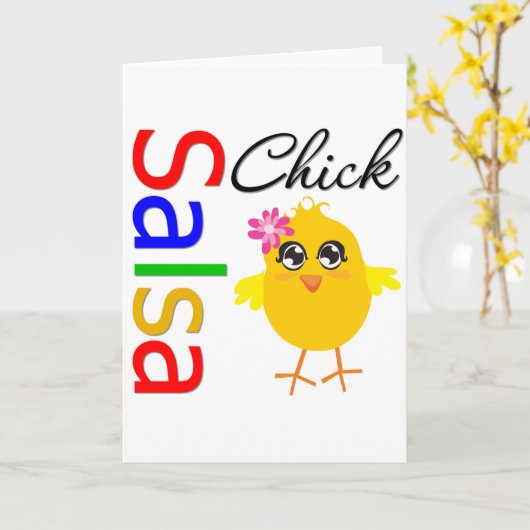 Salsa Chick Karte (Gelbe Blume)