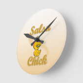Salsa Chick Runde Wanduhr (Winkel)