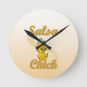 Salsa Chick Runde Wanduhr