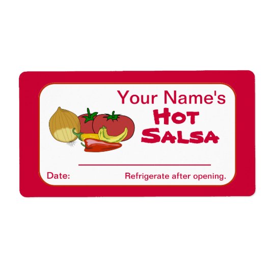 Salsa Custom Canning Jar Stickers Personalisiert (Vorne)
