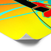 Salsa Dance Couple Neon Colors Poster (Ecke)