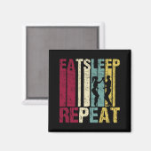 Salsa dance Eat Sleep Repeat Funny Retro Gift Magnet (Vorderseite/Rückseite)