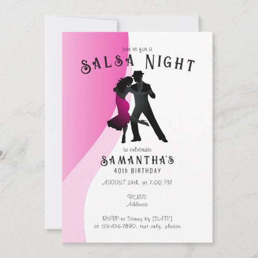 Salsa Dance Hispanic Latin Dancing Birthday Party Einladung (Vorderseite)