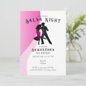 Salsa Dance Hispanic Latin Dancing Birthday Party Einladung (Stehend Vorderseite)
