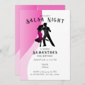 Salsa Dance Hispanic Latin Dancing Birthday Party Einladung (Vorne/Hinten)