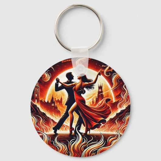 Salsa Dance in Hell Keyring - kühl, fein Design Schlüsselanhänger (Vorderseite)