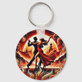 Salsa Dance in Hell Keyring - kühl, fein Design Schlüsselanhänger (Rückseite)