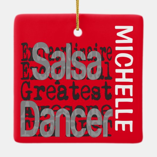 Salsa Dancer Extraordinaire CUSTOM Keramikornament (Rückseite)