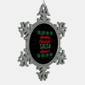 Salsa Dancer Ugly Weihnachtsgeschenk Schneeflocken Zinn-Ornament (Links)