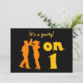 Salsa Dancers on One Dance Party lädt ein Einladung (Stehend Vorderseite)