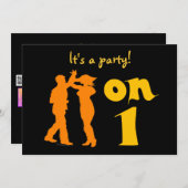 Salsa Dancers on One Dance Party lädt ein Einladung (Vorne/Hinten)