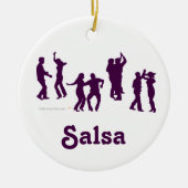 Salsa Dancers Silhouetten Tanz Posen für Salsero Keramik Ornament (Vorne)