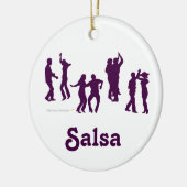 Salsa Dancers Silhouetten Tanz Posen für Salsero Keramik Ornament (Links)