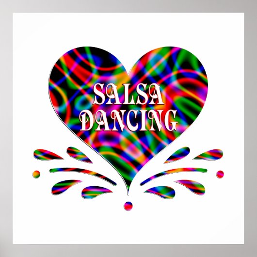 Salsa Dancing Fun Herz Poster (Vorne)