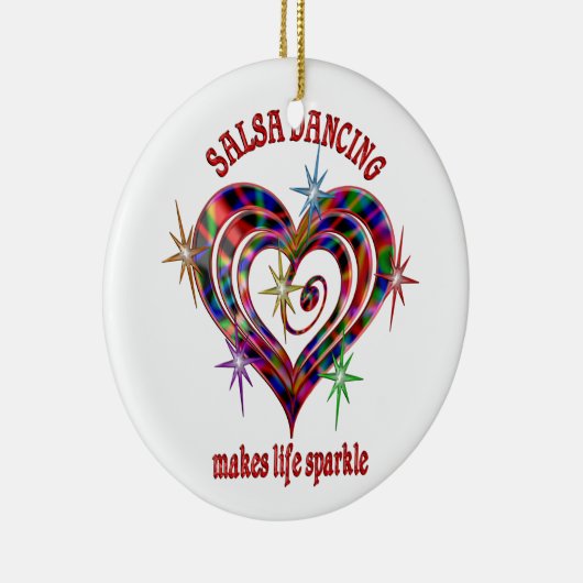 Salsa Dancing Glitzern Keramik Ornament (Rechts)
