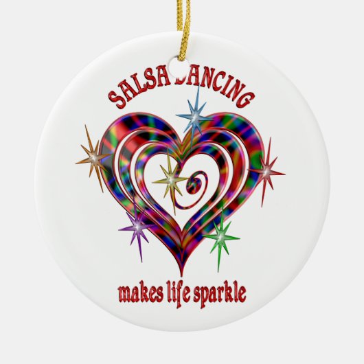 Salsa Dancing Glitzern Keramik Ornament (Vorne)