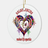 Salsa Dancing Glitzern Keramik Ornament (Links)