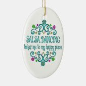 Salsa Dancing Happy Place Keramik Ornament (Rechts)